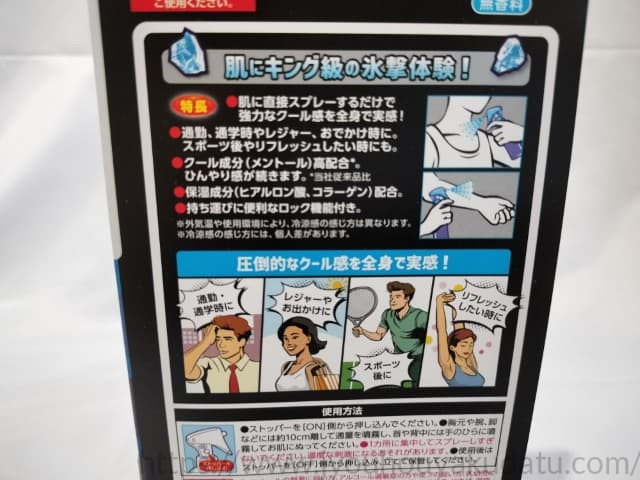 アイスノン アイスキングのパッケージ裏面（特徴や保湿成分の記載）