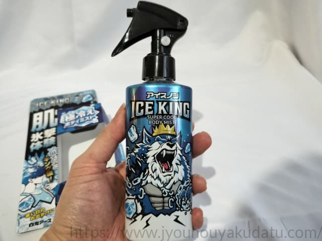 コンパクトなアイスノン アイスキングのスプレー本体とロック機能のスイッチ